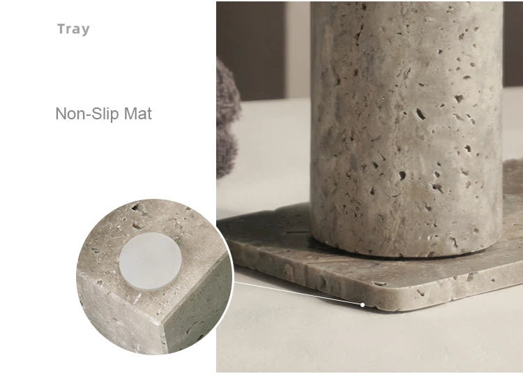 Grigio Travertino Bathroom Sets Vintage Marble Soap Holder