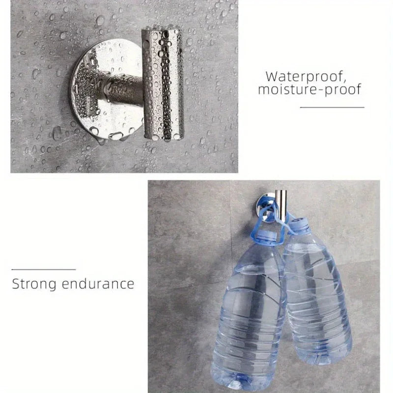 1pc No Punching Self-Adhesive Hook Stainless Steel Bathroom