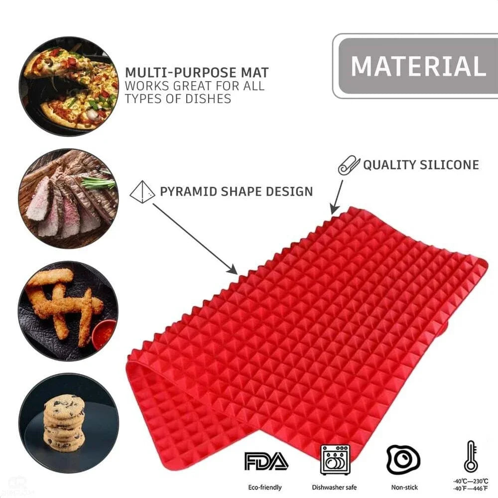 Non-Stick Silicone Pyramid Cooking Mat Baking Mat Grid