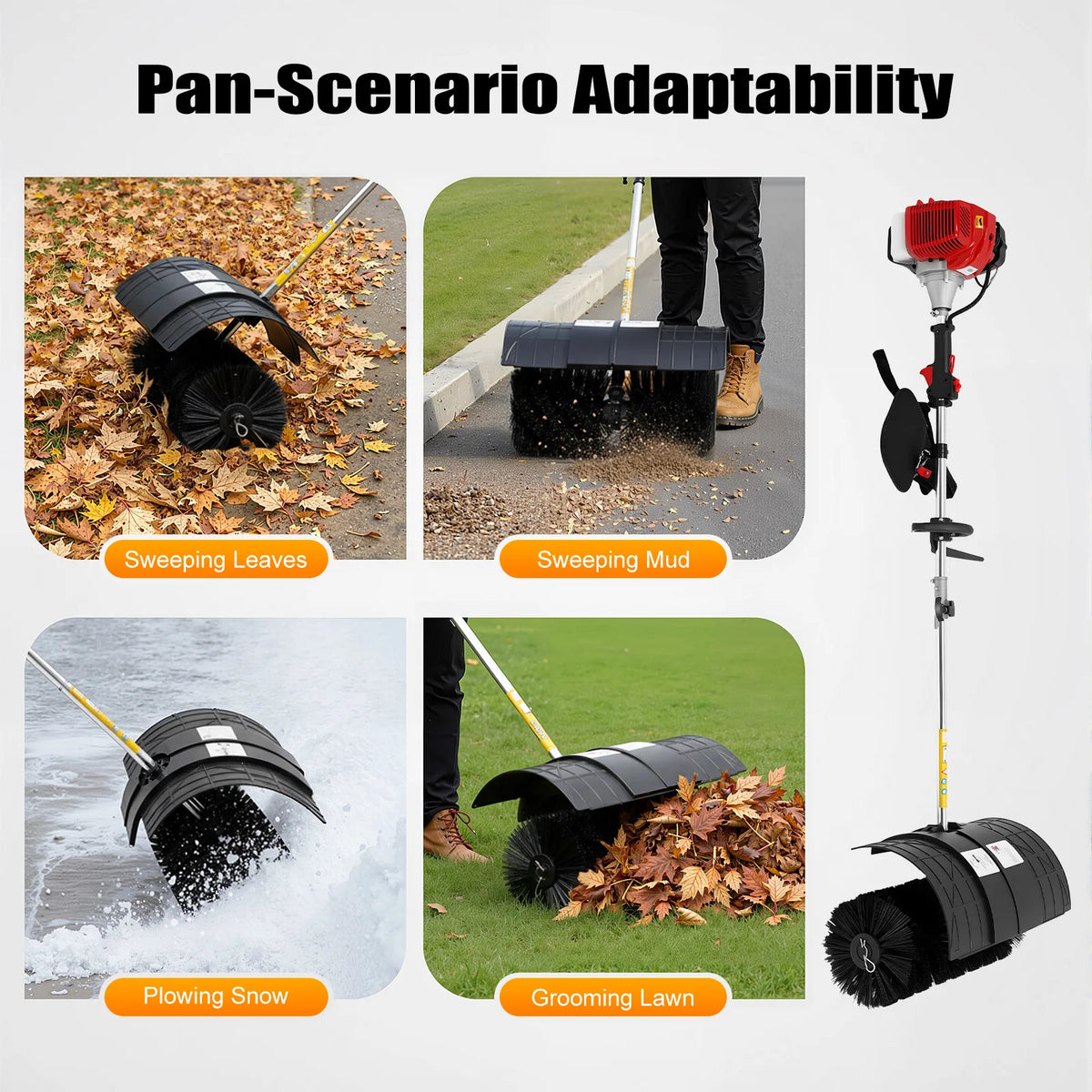 3hp 52cc Gas Powered Walk Behind Sweeper Multi