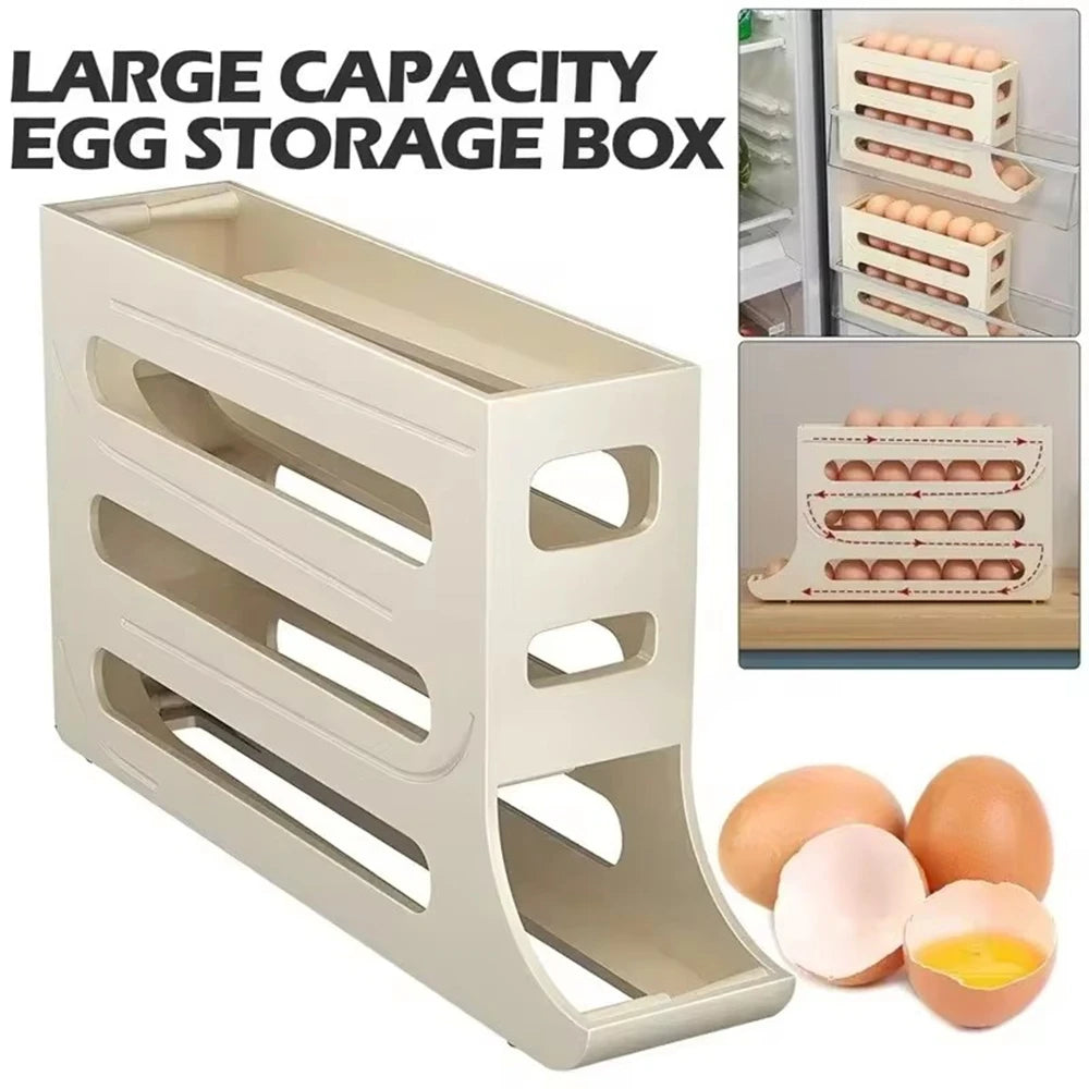 Automatic Rolling Double-Layer Egg Dispenser Egg Holder Dispenser