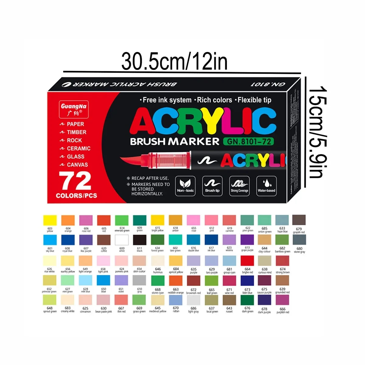 Guangna Acrylic Paint Markers Brush Tip Direct-Liquid Ink