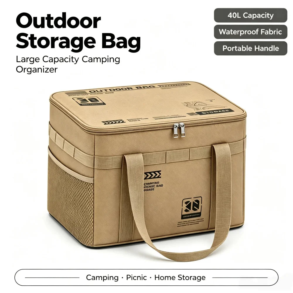 30l Camping Cookware Storage Bag Waterproof Outdoor Organizer