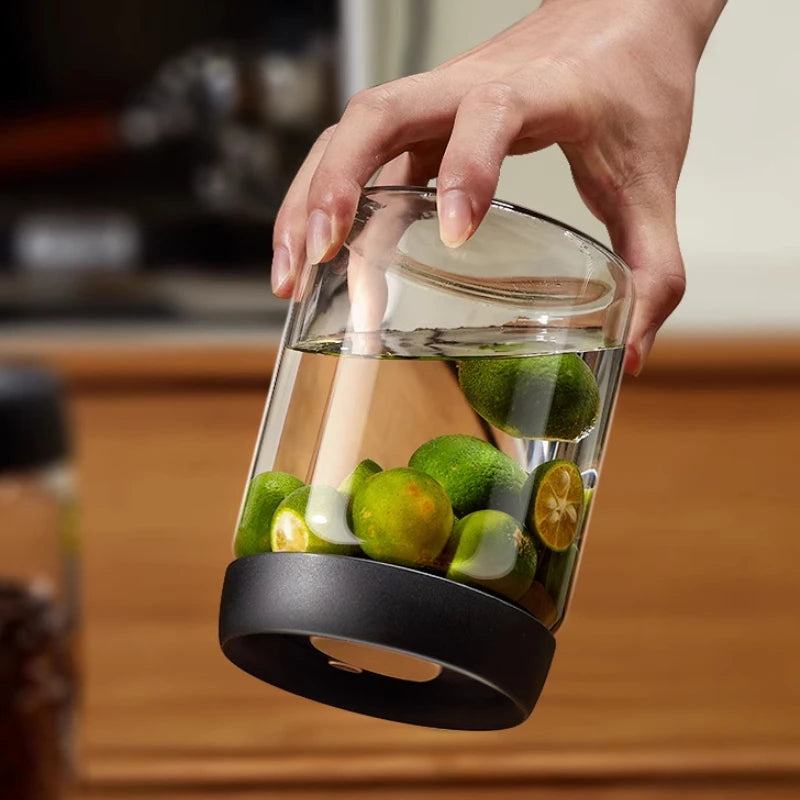 Vacuum Sealed Tank Coffee Beans Storage Glass Bottle