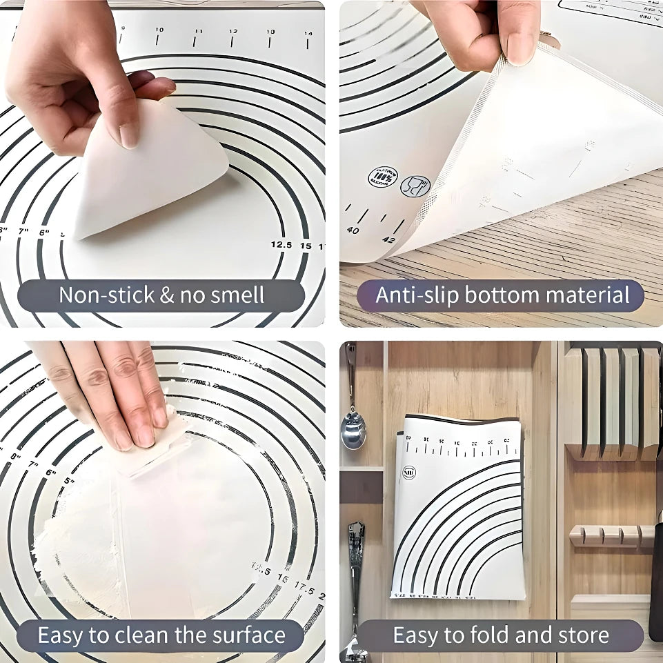 Black Silicone Baking Mat Kneading Pad Dough Mat