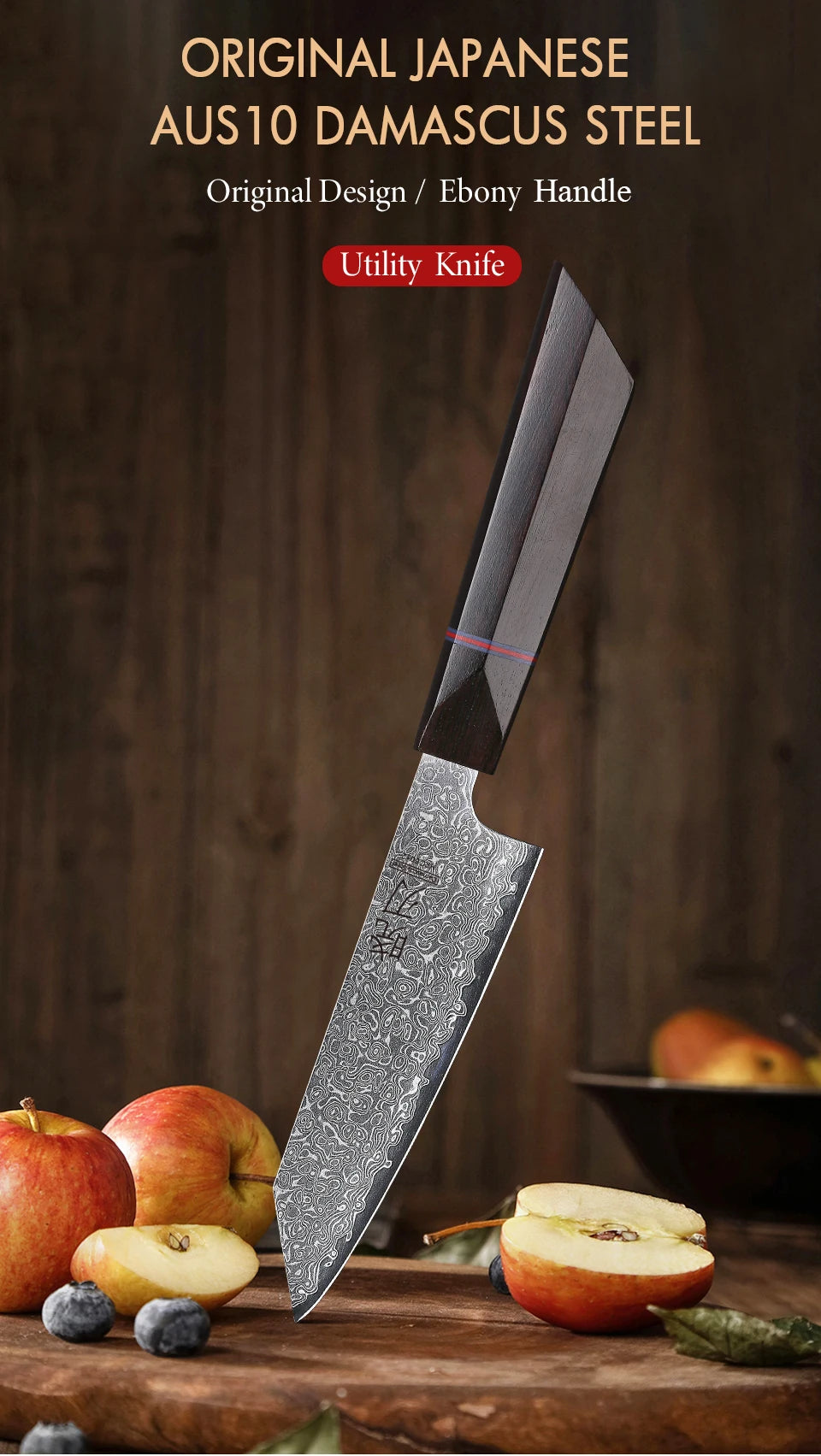 Utility Knife Damascus Professional Japanese Chef Knives Cut