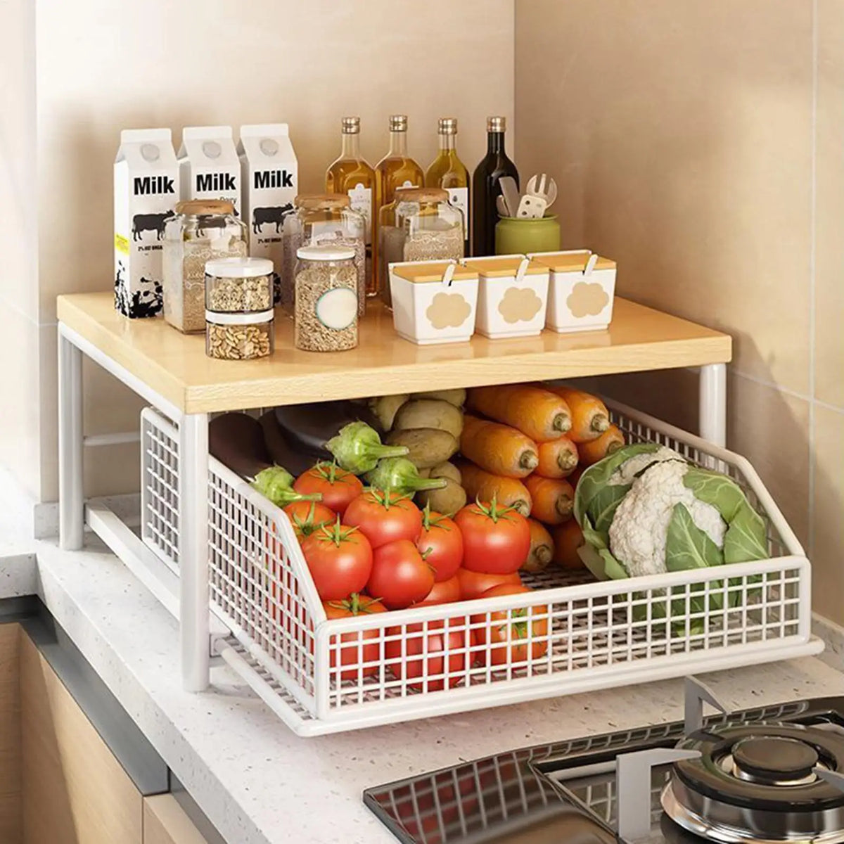 Countertop Organizer Multi-Use Shelf Microwave Spices Coffee