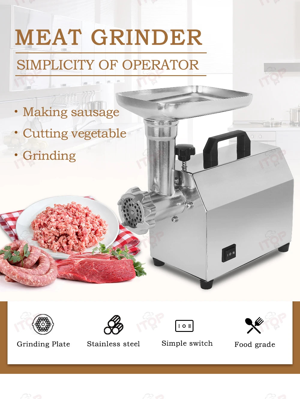 Itop High Quality Electric Meat Grinder Sausage Stuffers