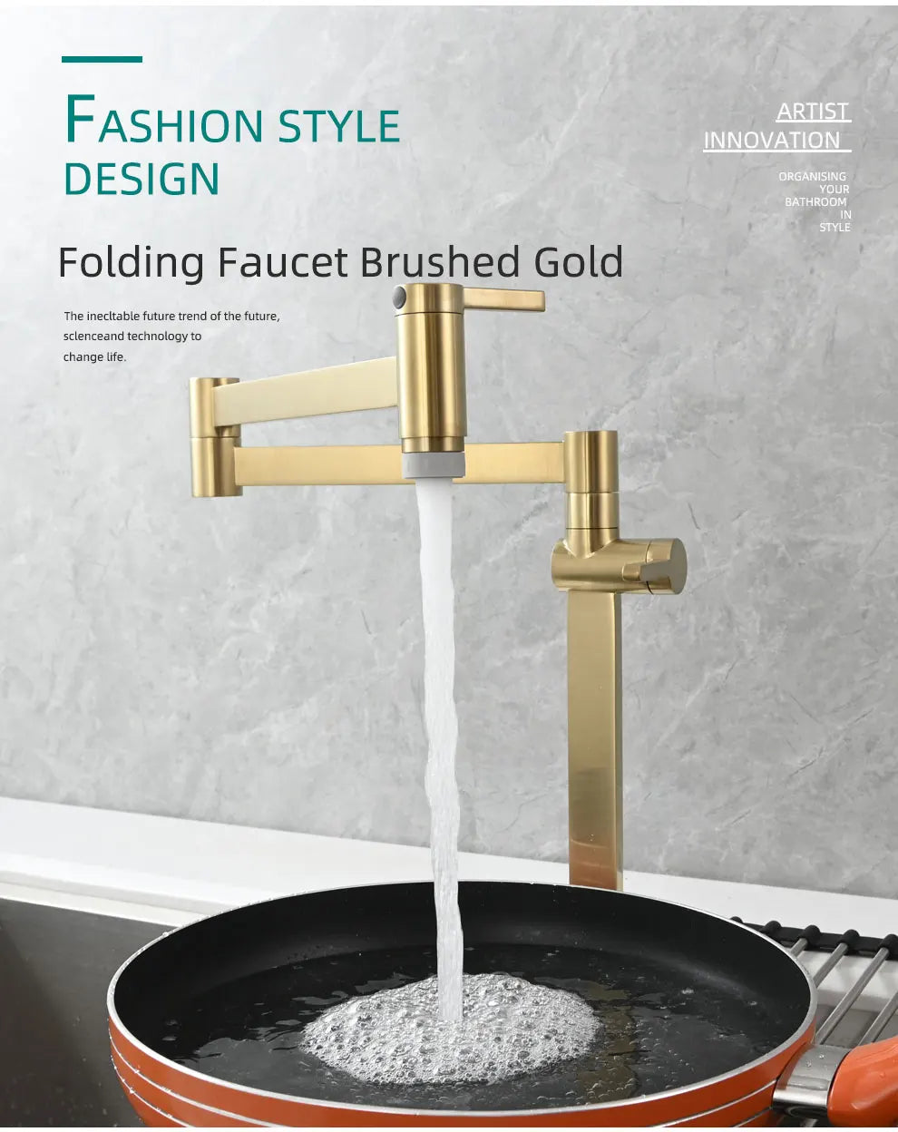 Ciencia Brass Pot Filler Faucet Deck Mount Stove