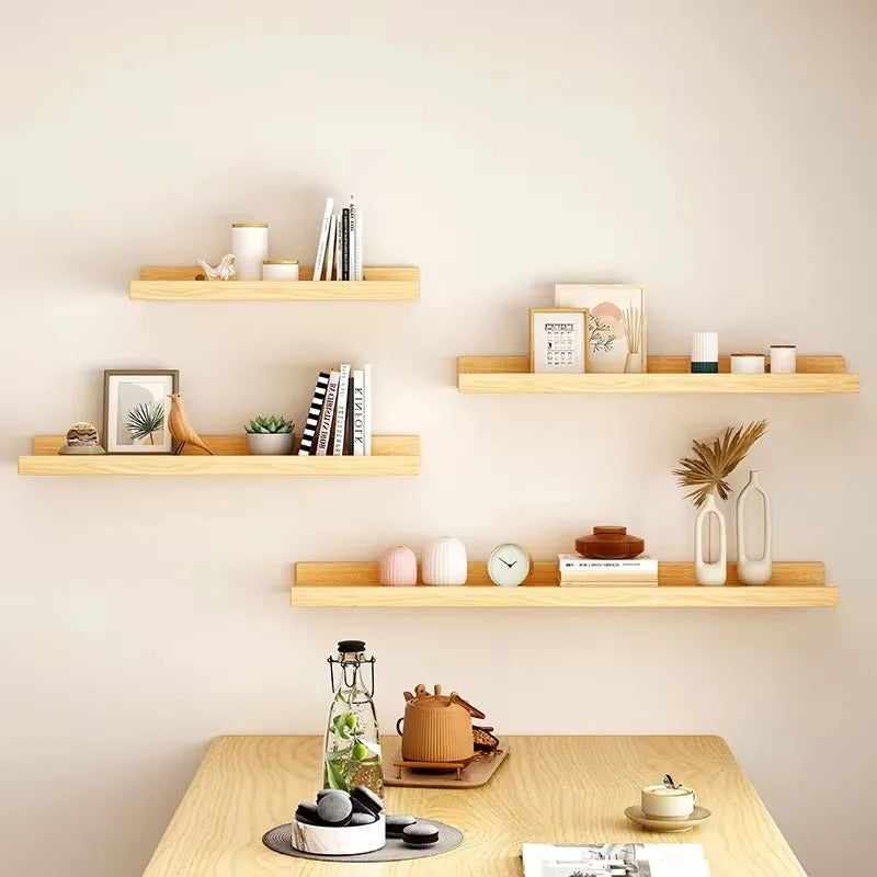 Wooden Floating Shelf Wall Mounted U-Shaped Shelf Display