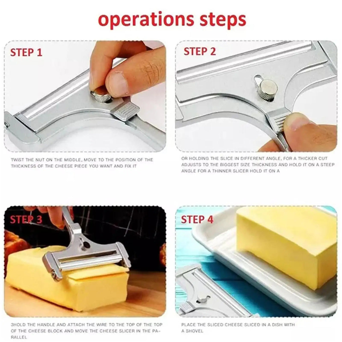 Cheese Slicer Cheese Scraper Adjustablethickness Butter