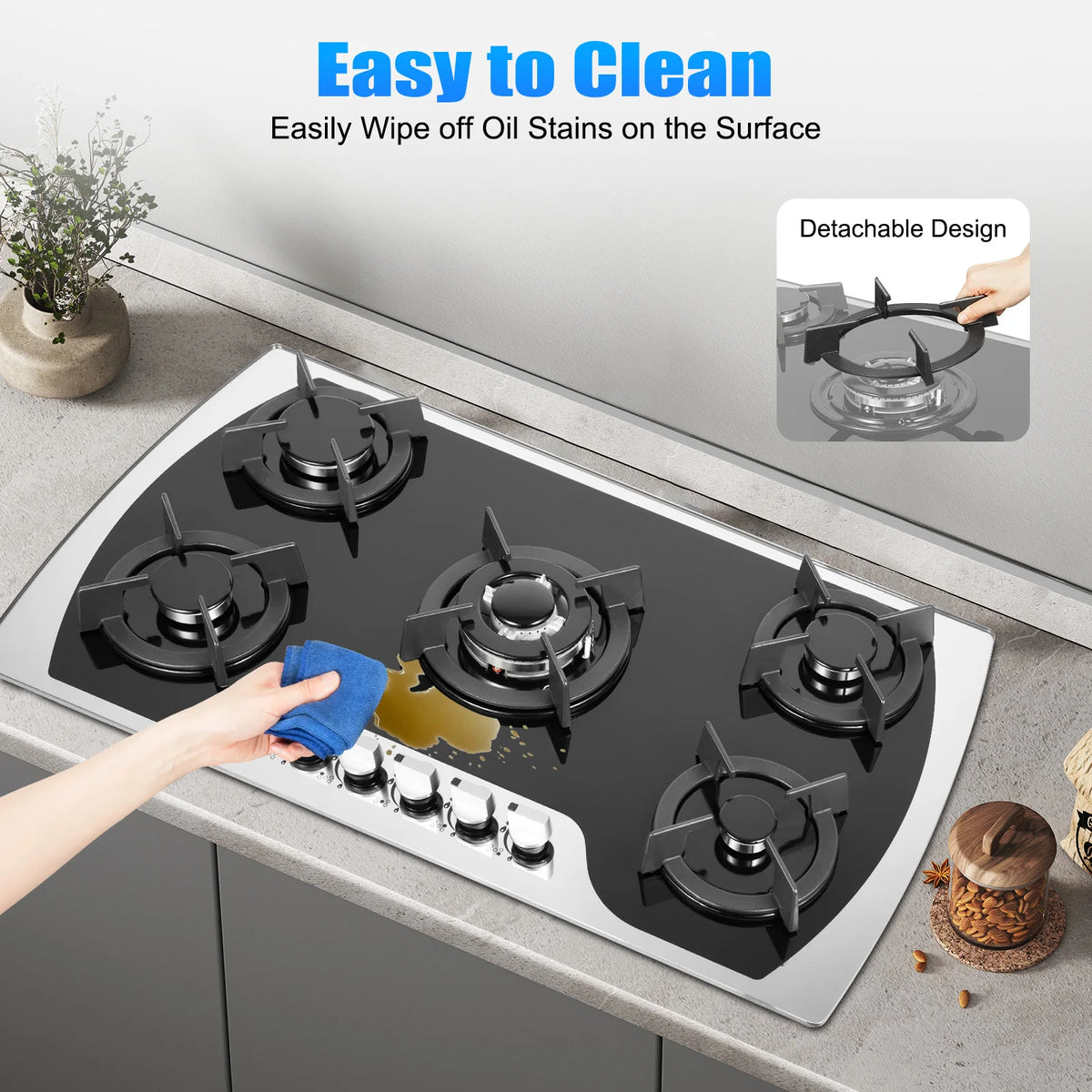 Lpg/Ng Gas Cooktop Gas Cooker Burners Built-In Gas