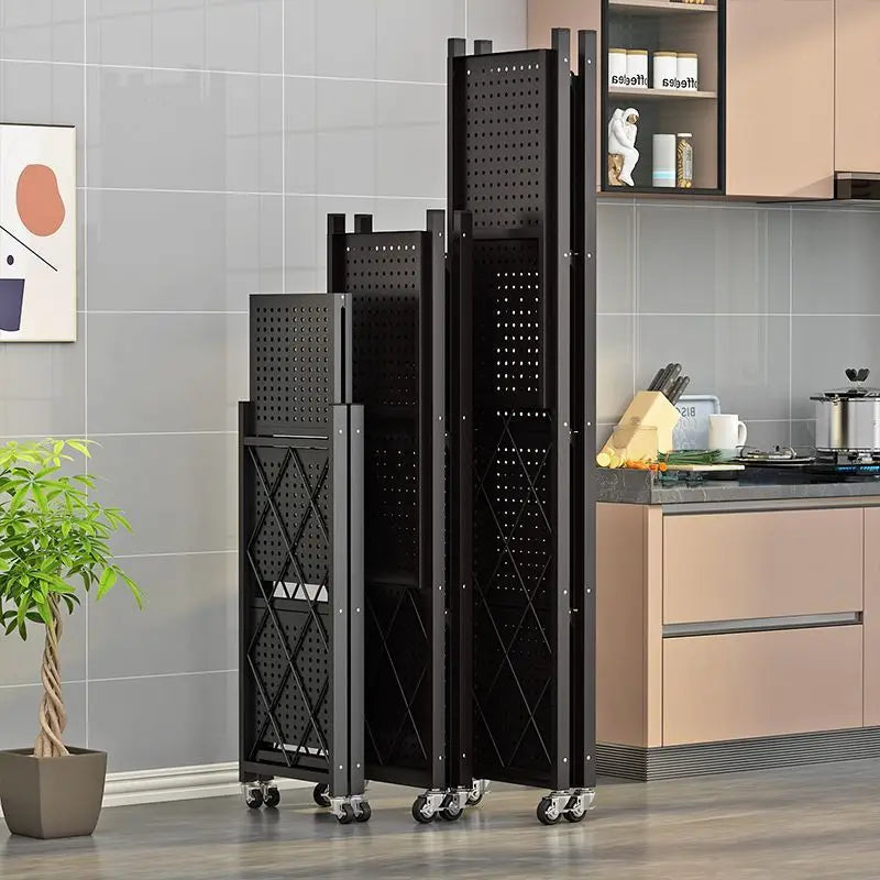 Foldable Large Iron Frame Storage Living Room Rack