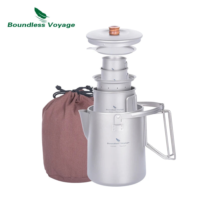 Boundless Voyage 5l Titanium Kettle Camping Coffee 500ml