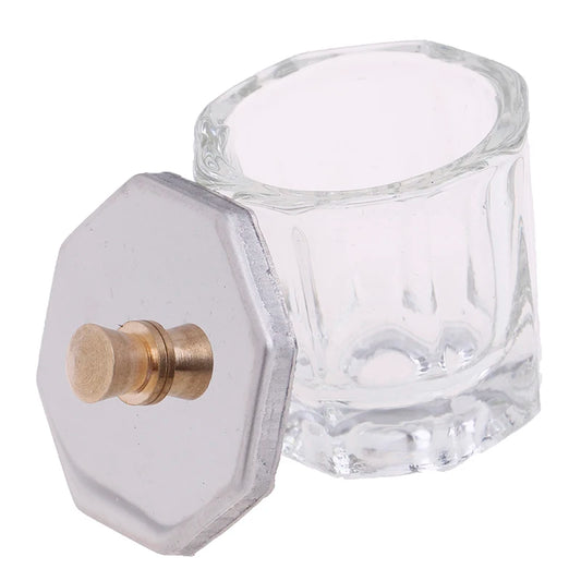 1xcosmetic Octagon Shaped Glass Dappen Dish Stainless Steel