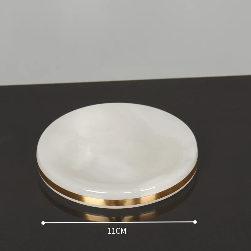 White Onyx Natural Marble Bathroom Gold Luxury Soap