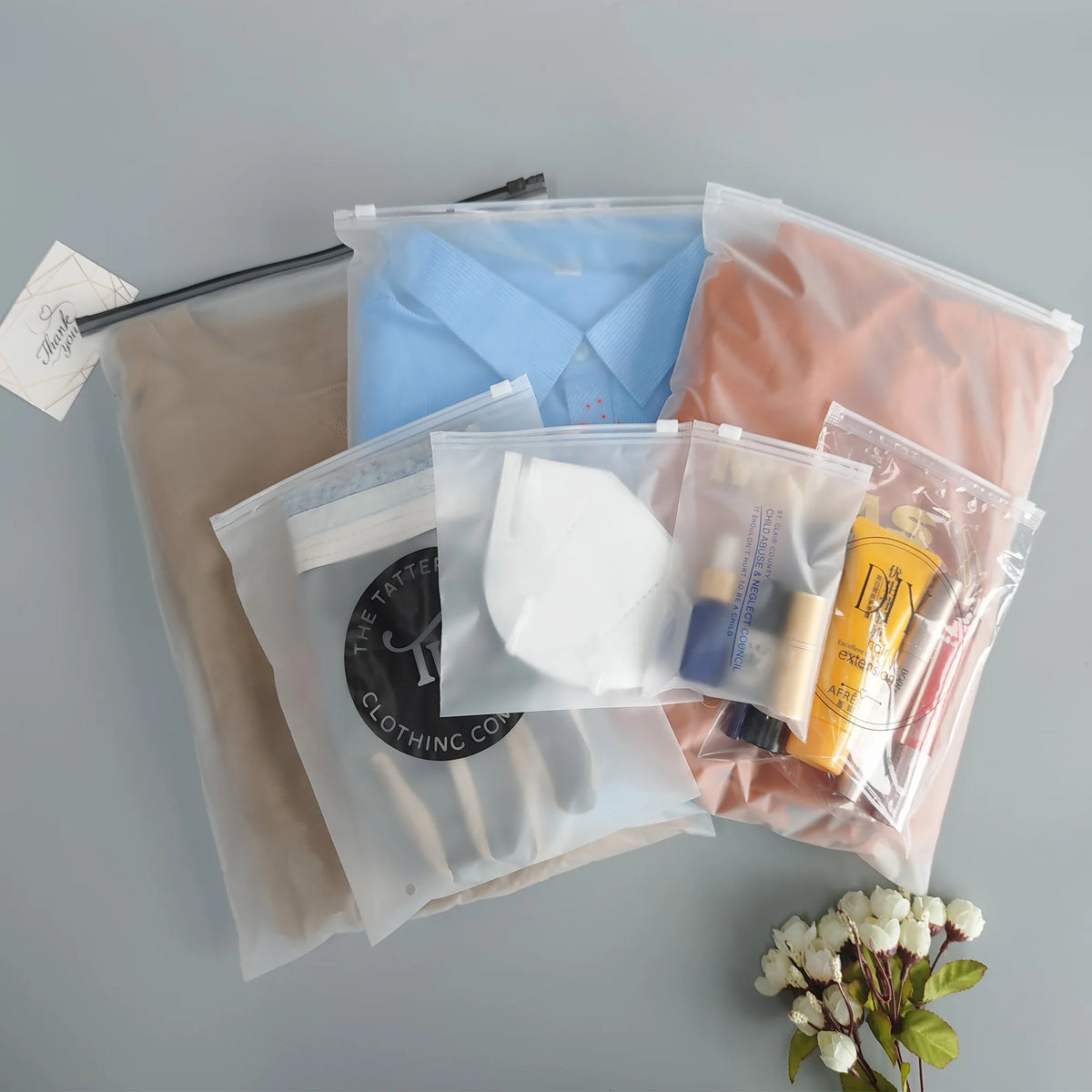 Custom Frosted Zipper Bag Storage Bag Clothing Swimsuit