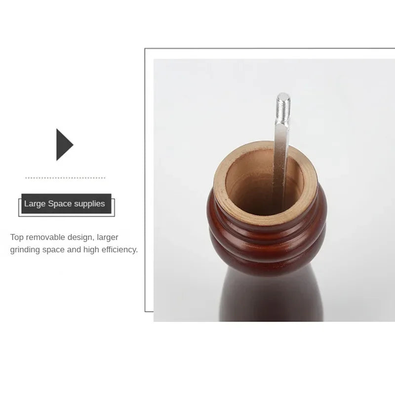 Salt Pepper Grinder Solid Wood Spice Pepper Mill