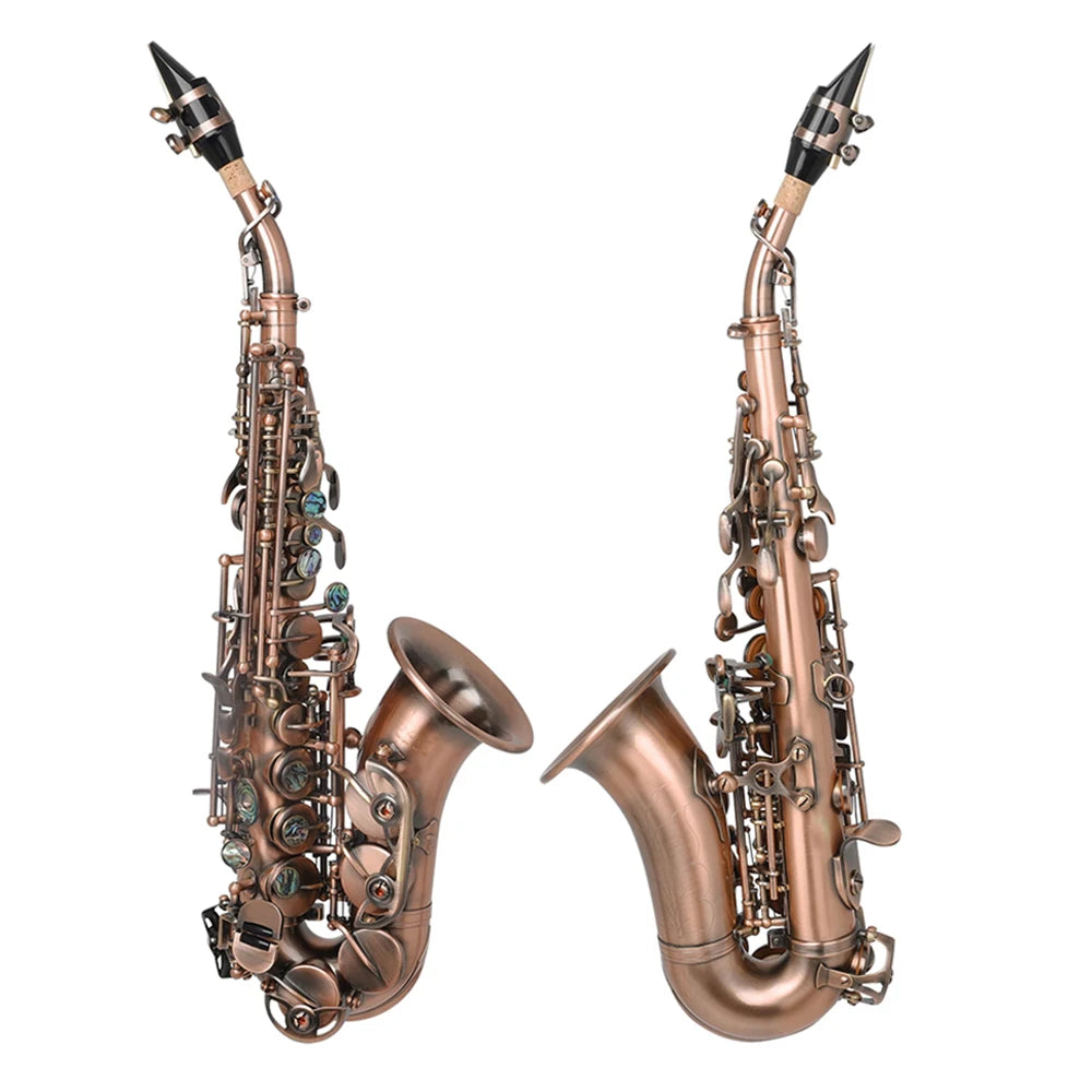 Slade Soprano Saxophone Flat Brass Sax Professional Saxophone