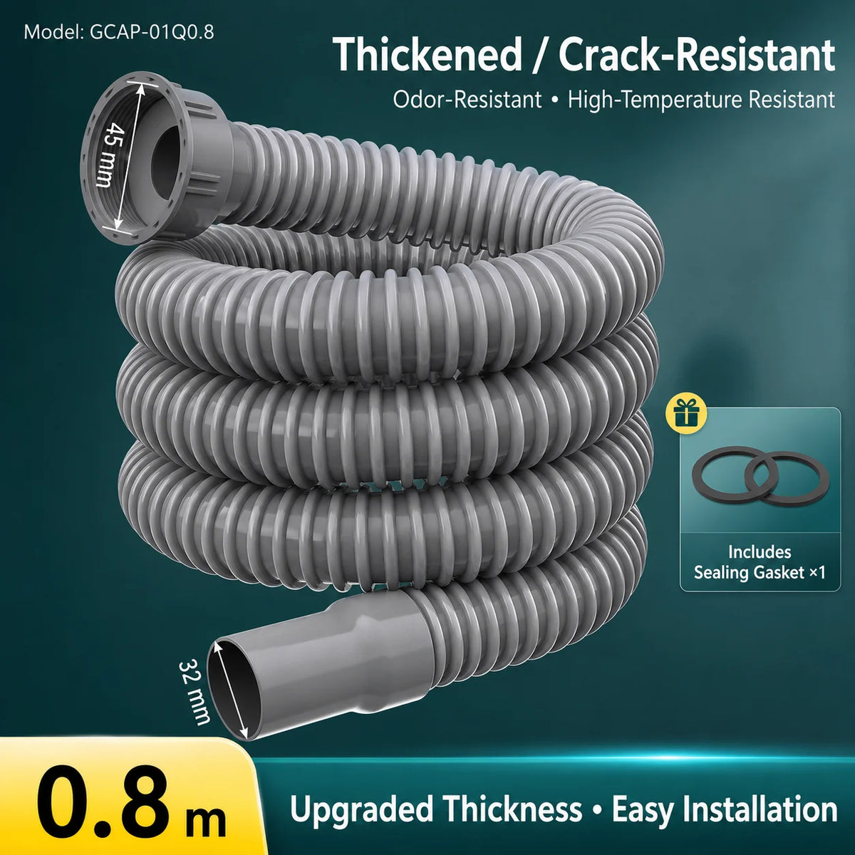 Universal Flexible Sink Drain Pipe Anti-Odor Sewer Hose