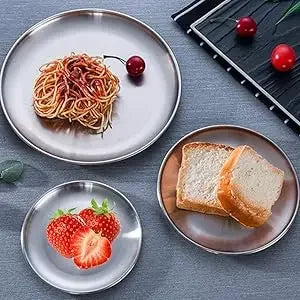 Stainless Steel Metal Dining Disc Round Bone Spitting