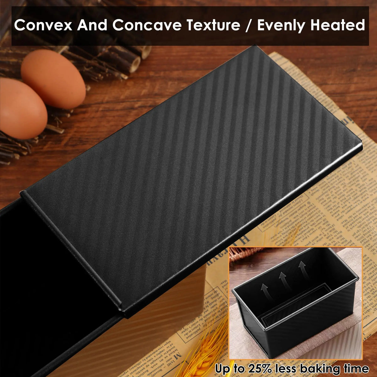Long Pullman Loaf Pan Lid Non-Stick Carbon Steel