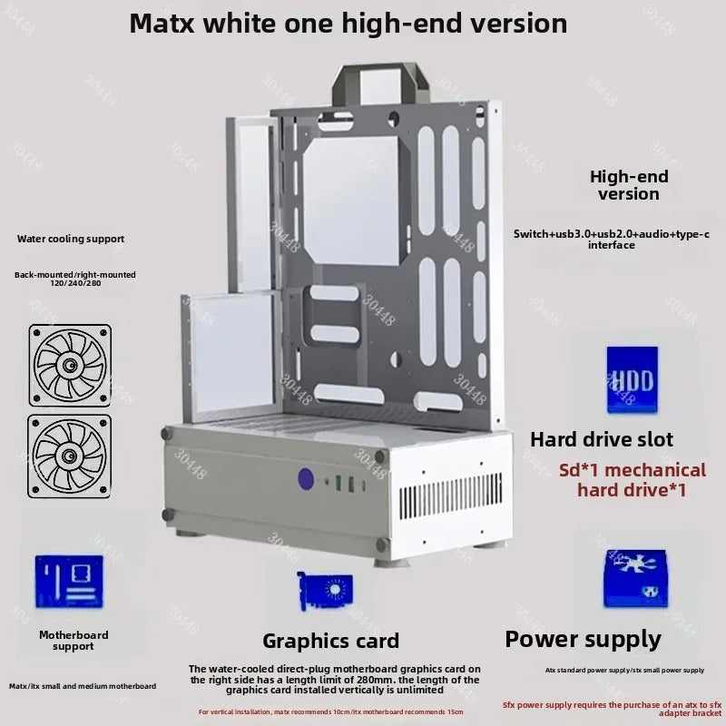 Open Frame Pc Case 240/360 Liquid & Air