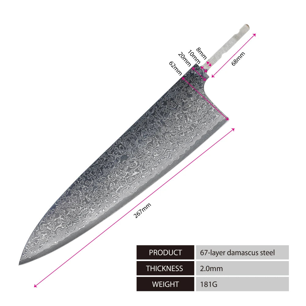 Amber Knife High Quality Blade Japanese Damascus Steel