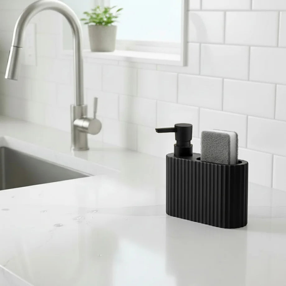 Dish Soap Dispenser Sponge Holder Refillable Dish Soap