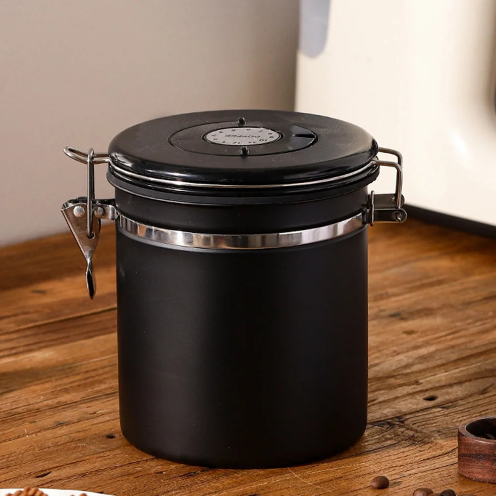 304 Stainless Steel Coffee Beans Vacuum Storage Jar