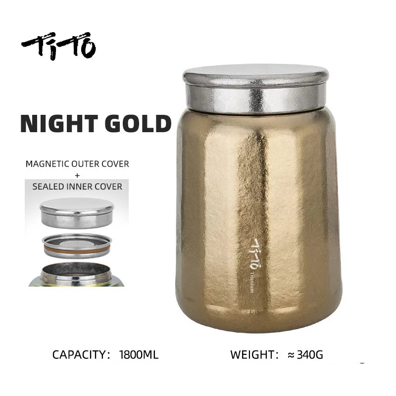 Tito Titanium Pure Titanium Tea Jar Large Storage