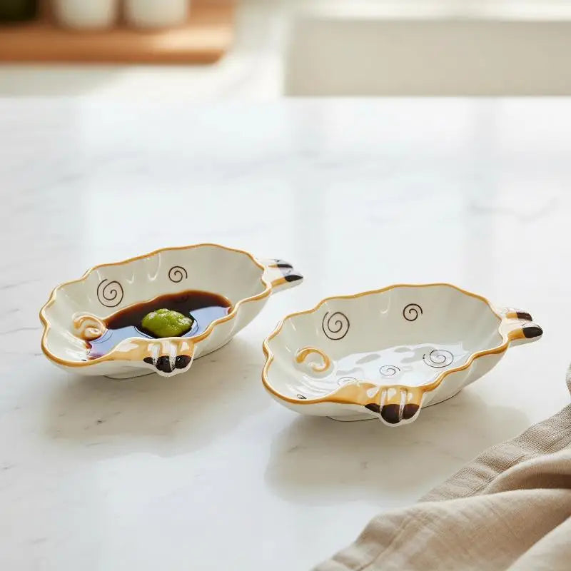 1pcs Cute Alpaca Shaped Ceramic Dipping Sauce Dish