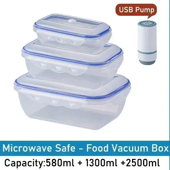 Vacuum Food Storage Box Transparent Storage Container Fridge