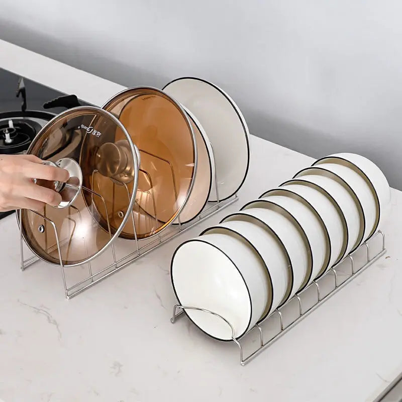 Stainless Steel Bowl Dish Drain Storage Rack Cabinet