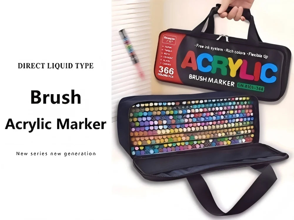 12-418 Colors Acrylic Paint Pen Markers Soft Brush