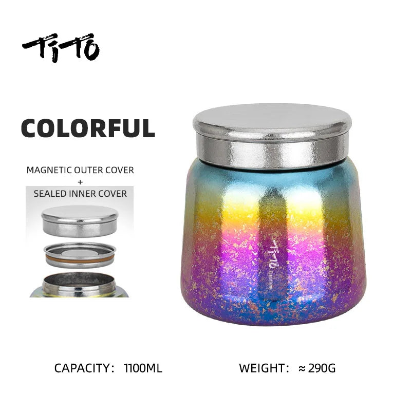 Tito Titanium Pure Titanium Tea Jar Large Storage