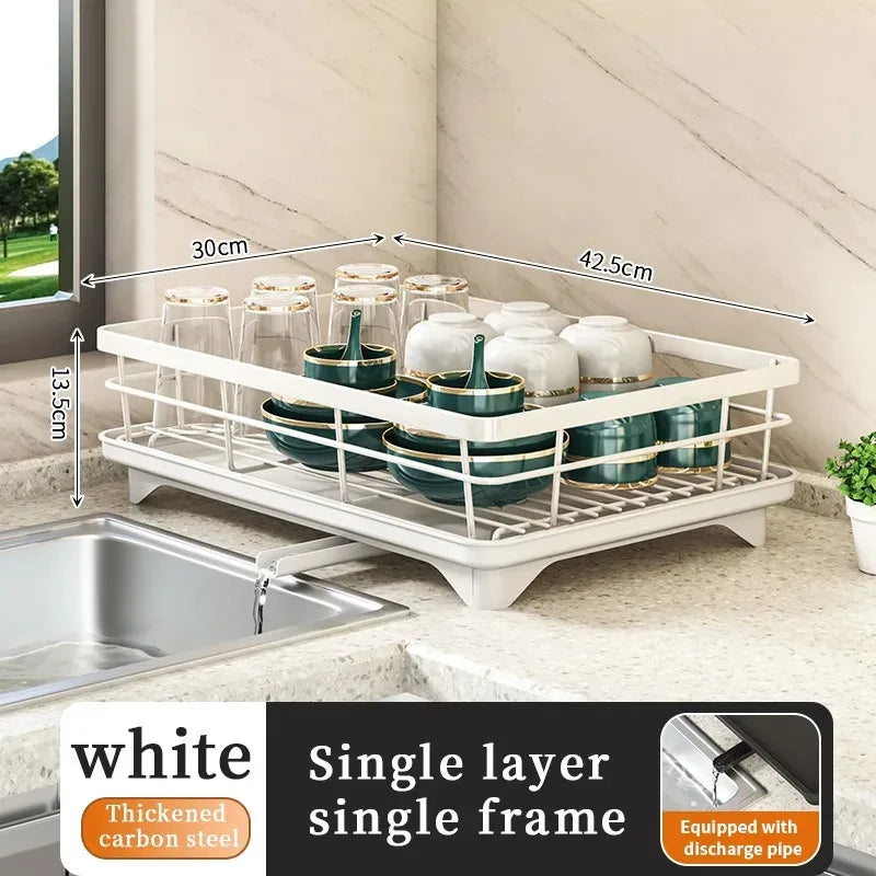 2-Tier Stainless Steel Dish Drying Rack Drainboard Rustproof