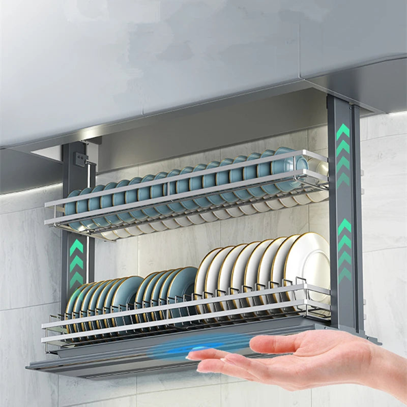 Angelparticle Smart Pull Down Cabinet Organizer-Electric Dish