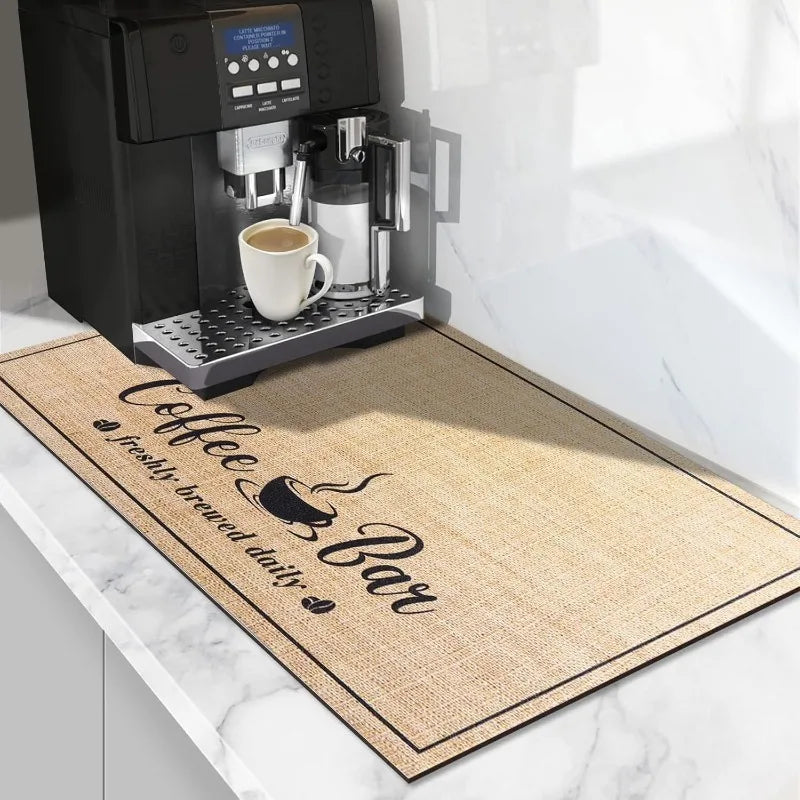 Coffee Bar Drying Mat Fashion Decor Non-Slip Heat