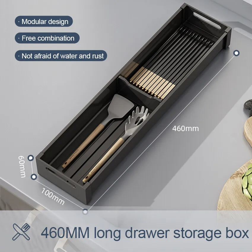 Adjustable Dish Rack Under Cabinet Drawer Spoon Chopsticks