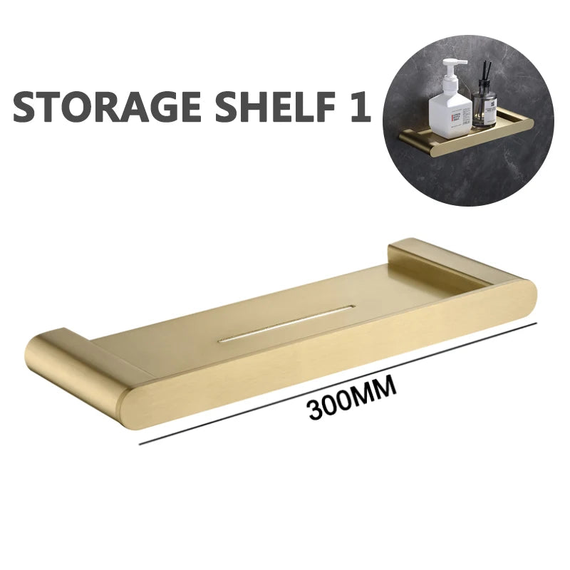 Brushed Gold Towel Ring Holder Bar Rack Brush/Paper