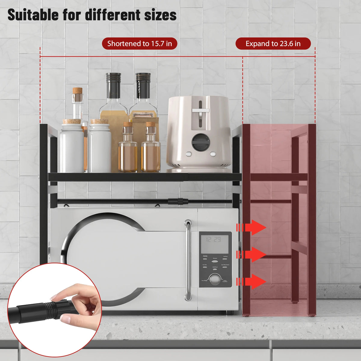 Expandable Microwave Rack Tier Microwave Rack Hooks Microwave