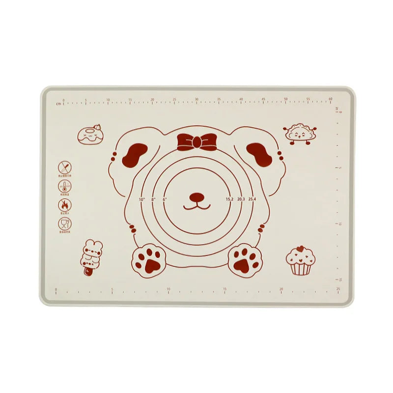 Food Grade Silicone Kneading Mat Cute Bear Anti