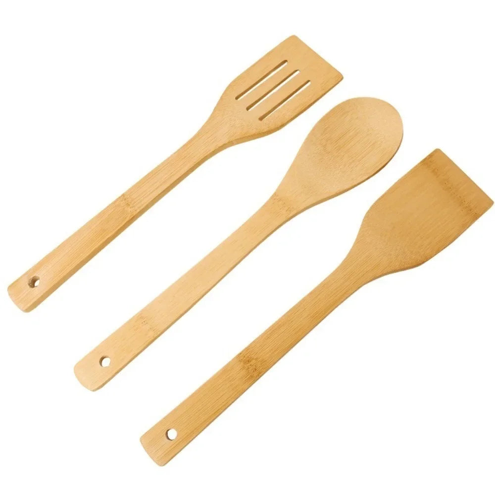 3pcs Safe Bamboo Cookware Ecofriendly Durable Cooking Utensils