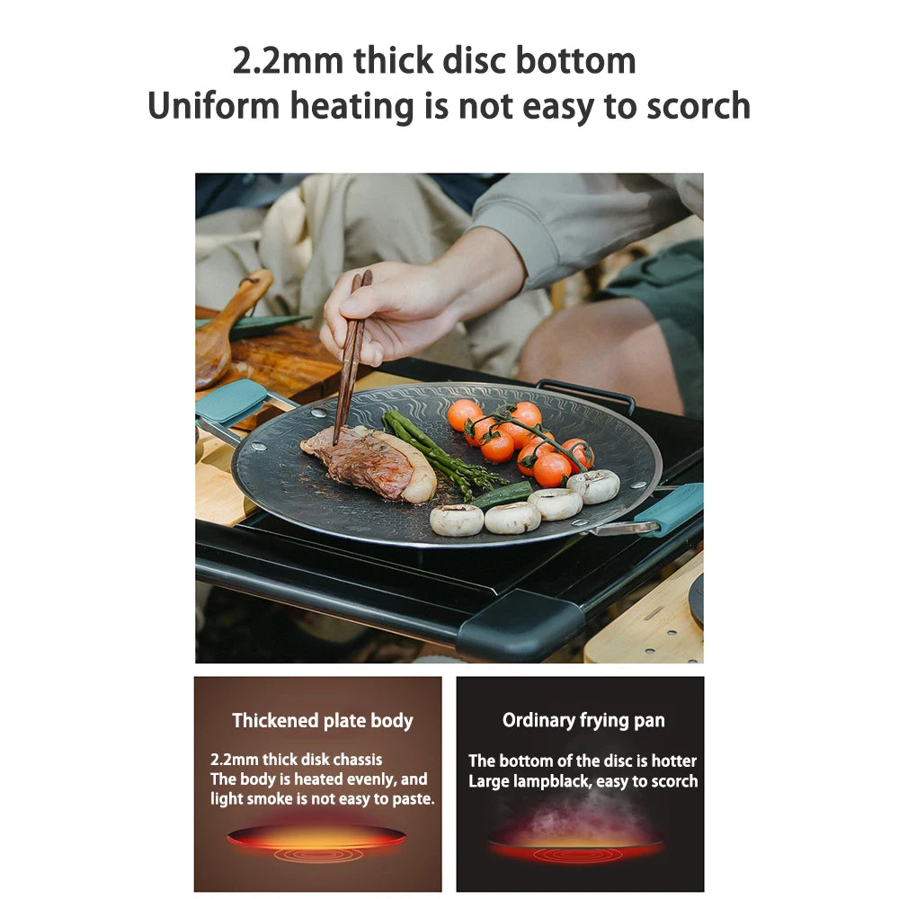 Naturehike Stainless Steel Grill Pan Round Non-Stick Barbecue