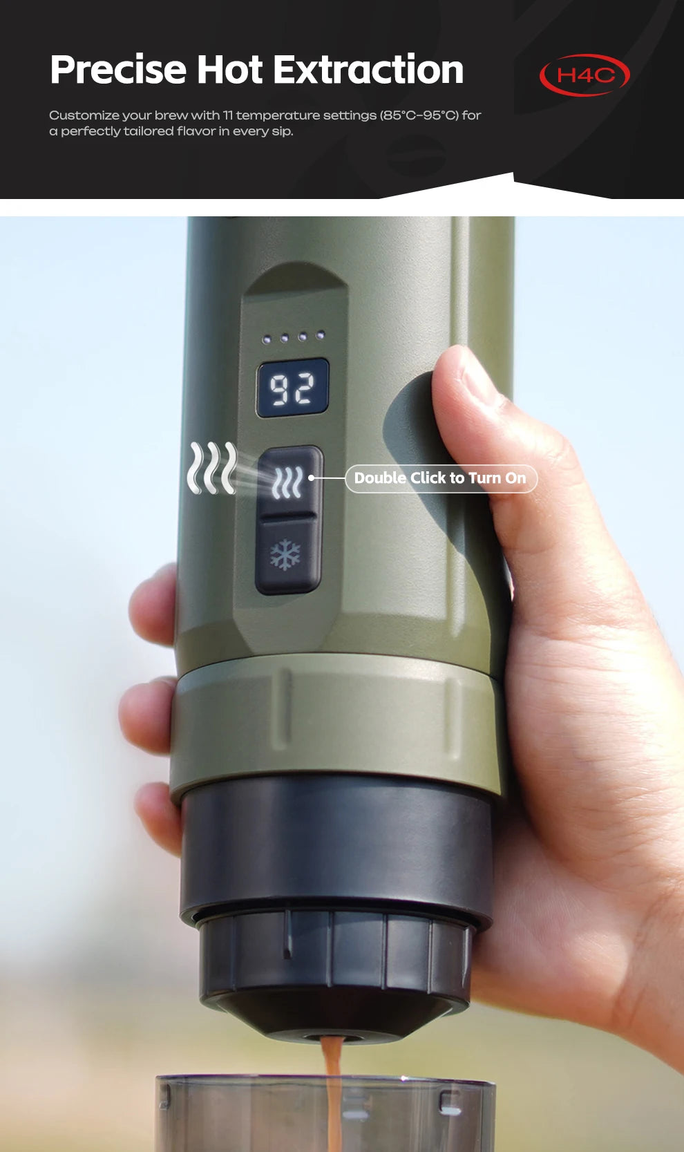 Hibrew H4c Espresso Coffee Machine 3in1 Travel Coffee