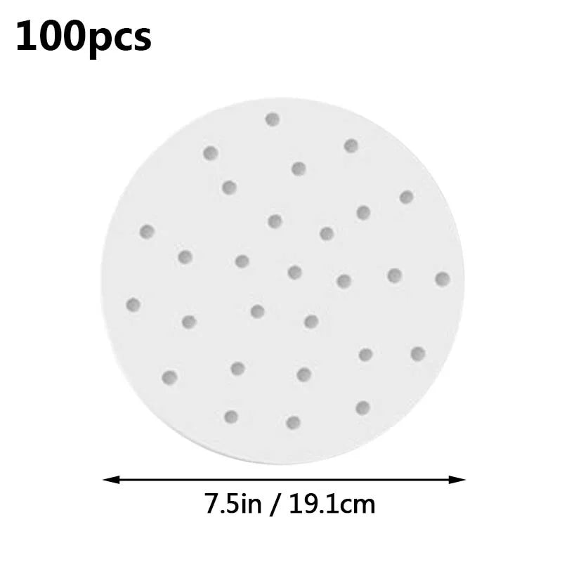100pcs Air Fryer Liner Non-Stick Steamer Pad Baking