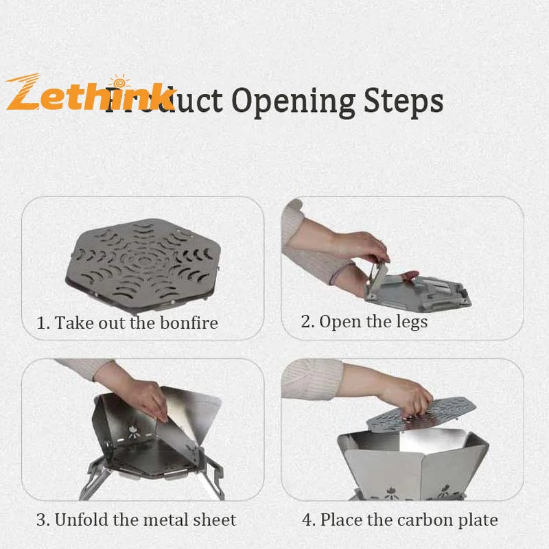 Campfire Pit Camping Wood Charcoal Bonfire Stove Stainless