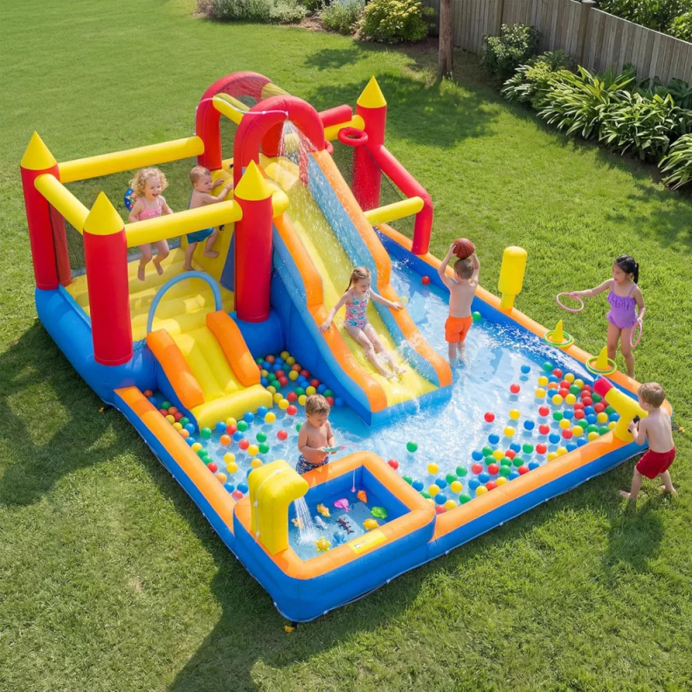 Jump Slide Inflatable Bouncer Kids Heavy Duty Blower