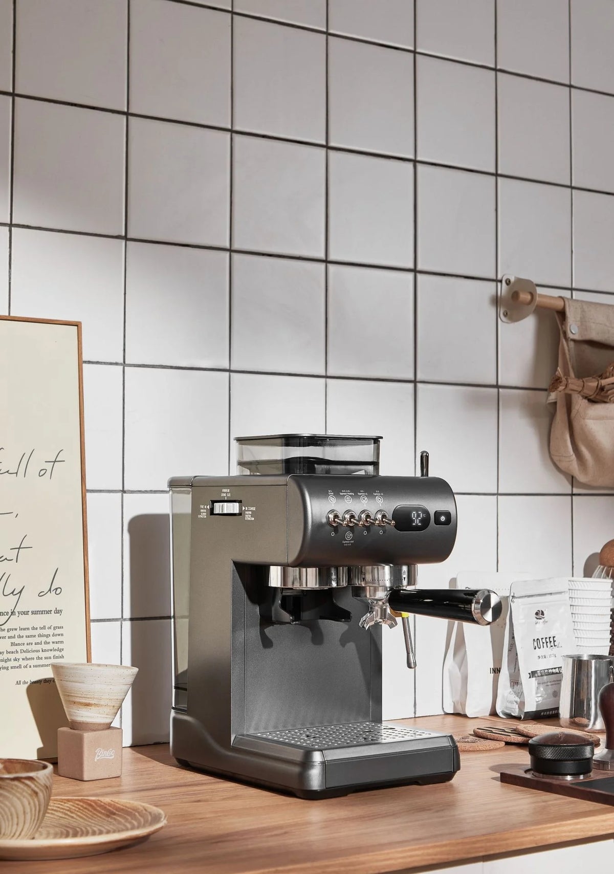 Semi-Automatic Espresso Machine Built-In Grinder & Cold Dual